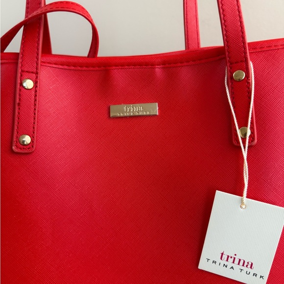 Trina Turk Vibrant Red Tote Bag - Picture 1 of 11